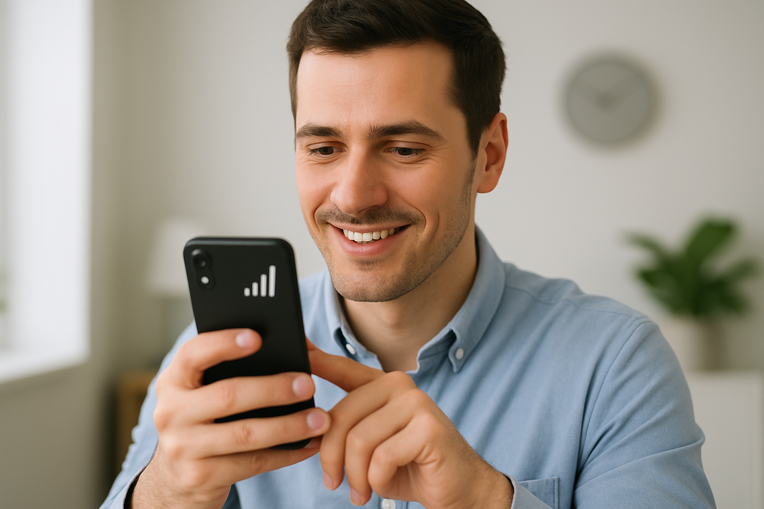 only a person using phone